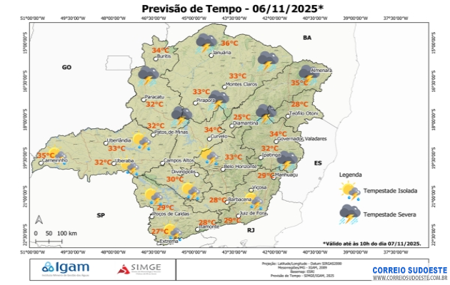Sul-e-Sudoeste-de-Minas-têm-previsão-de-chuvas-isoladas-nesta-quinta-feira