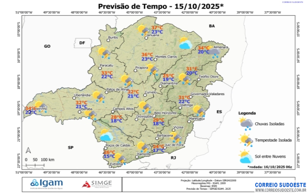 Tempo-segue-estável-nesta-quarta-feira,-em-Minas
