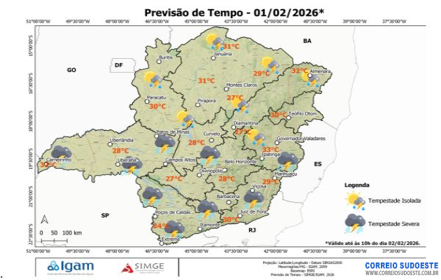 Semana-começa-com-tempo-instável-em-Minas-Gerais-e-previsão-de-tempestades-severas-em-várias-regiões