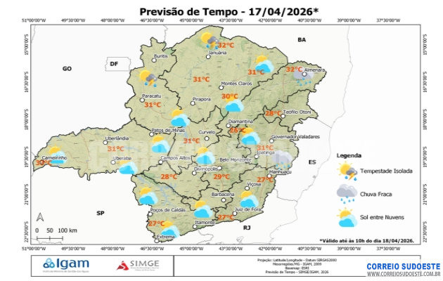 Sexta-feira-de-céu-aberto-no-Sudeste,-com-chuvas-isoladas-em-pontos-de-Minas-e-São-Paulo