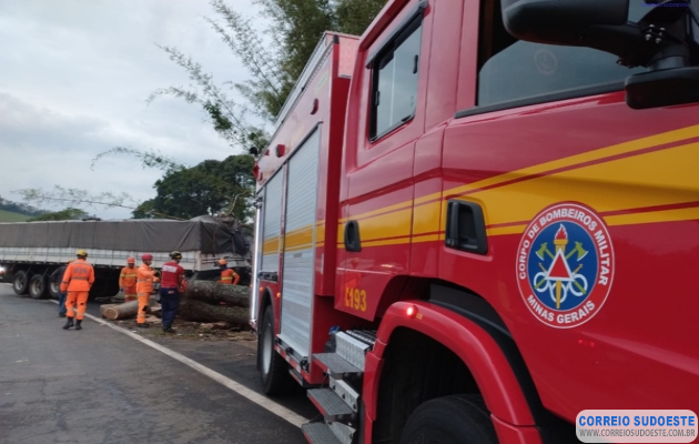 Colisão-de-carreta-provocou-interdição-temporária-na-BR-491-em-Muzambinho