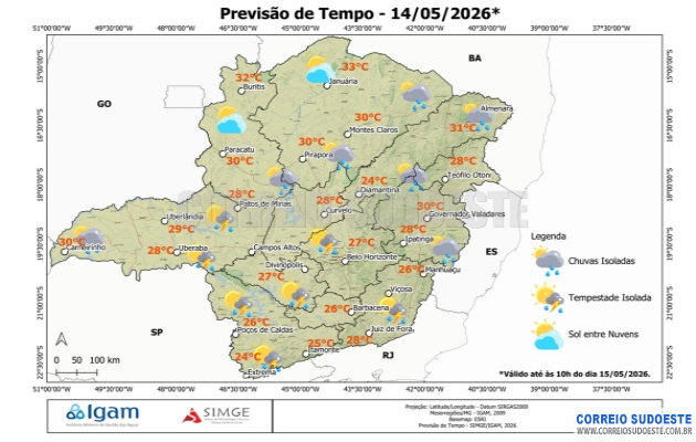 Chuva-se-espalha-por-Minas:-tempestades-isoladas-e-calor-no-Norte